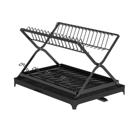 2-Tier Dish Drying Rack with Cup Holder and Drainboard