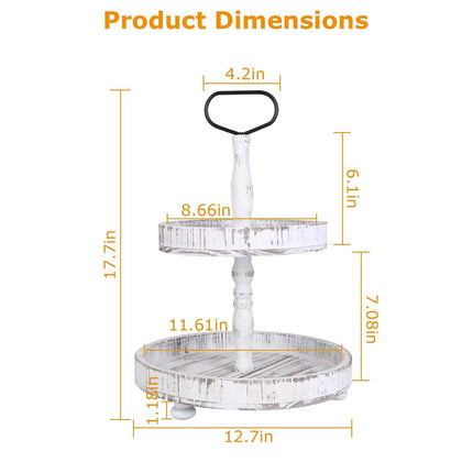 2-Tier Serving Tray Round Farmhouse Kitchen