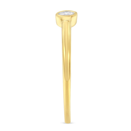 14K Yellow Gold Plated .925 Sterling Silver Miracle Set Diamond Ring (1/20 Cttw, J-K Color, I1-I2 Clarity) - Size 6