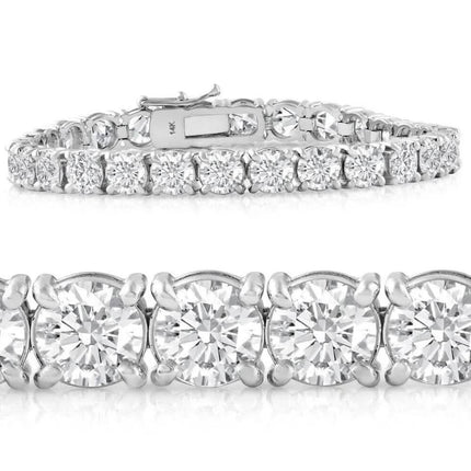 20 Ct Lab Grown Diamond Tennis Bracelet 14k White Gold 7"