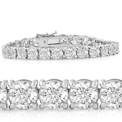 20 Ct Simulated Diamond Tennis Bracelet 14k White Gold 7"