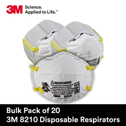 20-Pack: 3M Personal Protective Equipment 8210 Particulate Respirator