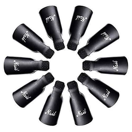 20-Piece Set: Plastic Acrylic Nail Art Soak Off Cap Clip UV Gel Polish Remover Wrap Tool
