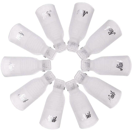 20-Piece Set: Plastic Acrylic Nail Art Soak Off Cap Clip UV Gel Polish Remover Wrap Tool