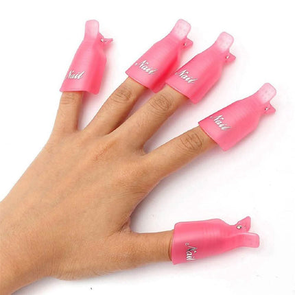 20-Piece Set: Plastic Acrylic Nail Art Soak Off Cap Clip UV Gel Polish Remover Wrap Tool
