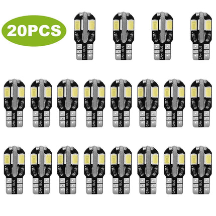 20-Piece: T10 SMD5730 LED Light Bulbs