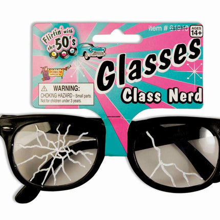 50's Cracked Nerd Costume Glasses