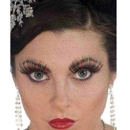 Women's Sexy Black Red and Green Tinsel Christmas Costume False Eyelashes