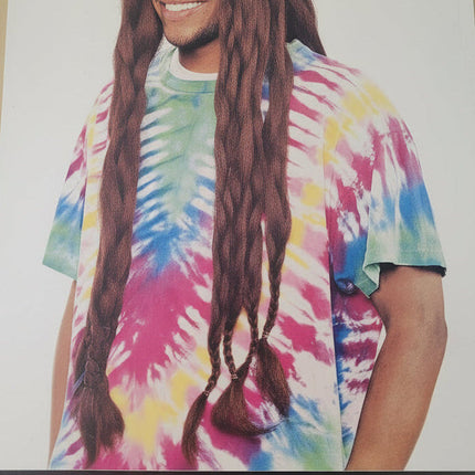 Brown Dreadlock Jamaican Man Hippie Costume Wig