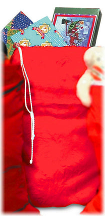 Santa Claus Red Plush Toy Bag Christmas Accessory 29"x36"