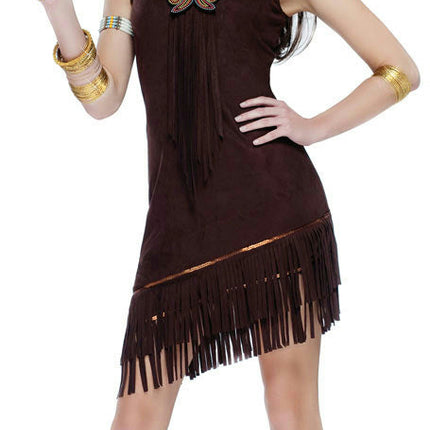 Women's Native American Beauty Costume Dress and Headpiece Large 12-14