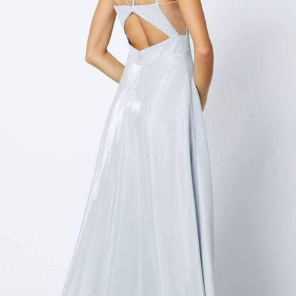 Juliet 208 Cut-Out Strappy Back Glitter Long Dress