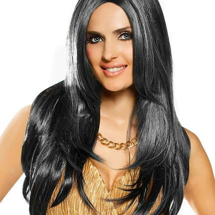 Red Carpet Long Black Costume Adult Wig