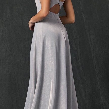 Juliet 208 Cut-Out Strappy Back Glitter Long Dress