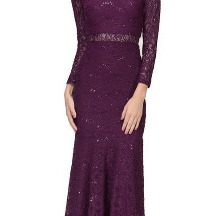 CLEARANCE - Eureka 2095 Long Sleeve Lace Dress Mock 2-Piece High Neck (Size Medium)