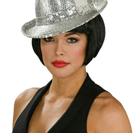 Silver Sequin Fedora Costume Hat