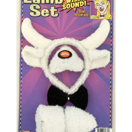 Lamb Accessory Kit Headband and Nose Ears Bow Tie Set with Sound
