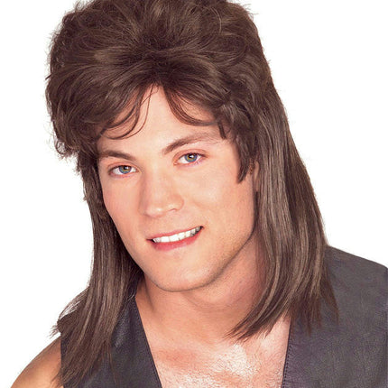 Brown Mullet Trailer Trash Costume Wig