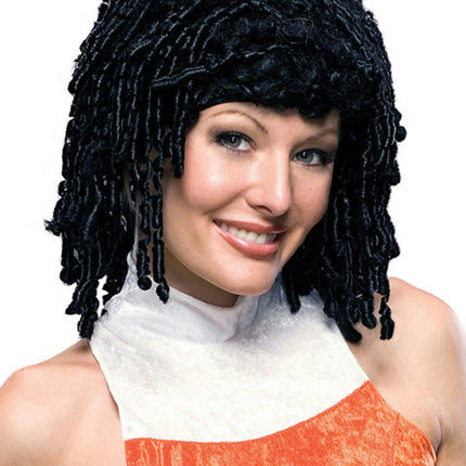 Midnight Curly Cutie Wig Black Tight Spiral Curl Bangs