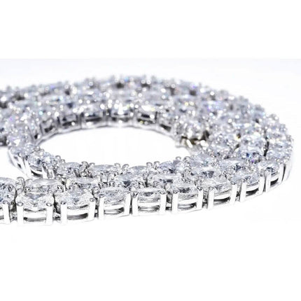 21.25CT Lab Grown Oval Diamond Graduated Tennis Necklace Platinum & 14K