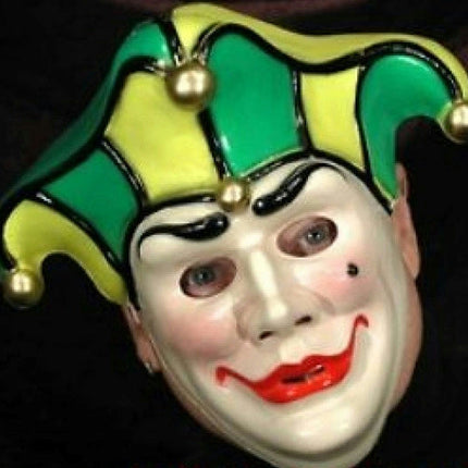 Harlequin Jester Mardi Gras Plastic Face Mask