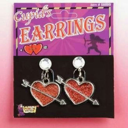 Cupid's Heart Arrow Clip-On Earrings Valentine's Day Accessory Costume Jewelry