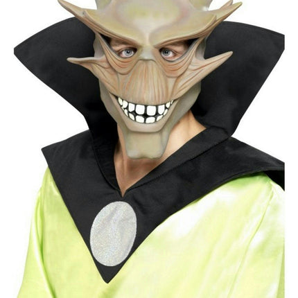 Men's Beige/Grey Alien Spike Costume Latex Adult Mask