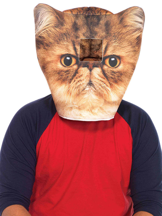 Foam Angry Cat Mask - Orange - O/S