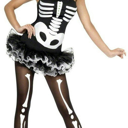 Fever Skeleton Tutu Costume Dress Adult Size Large