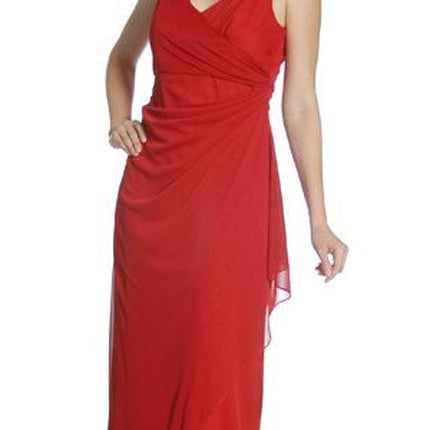 CLEARANCE - Juliet 2176 Semi Formal Dress V-Neck Wrap Skirt Rhinestone Strap
