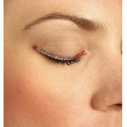 Red Pink and Silver Sparkle Eyelid Jewels Decoration For Eyes