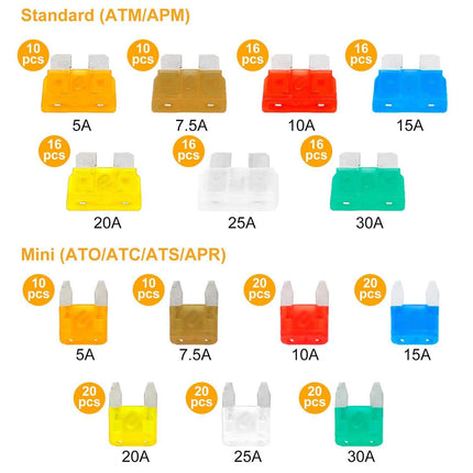 220-Piece: Car Blade Fuses Assortment