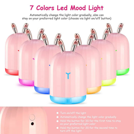 220ml Cool Mist Humidifier Ultrasonic Air Diffuser Atomizer with 7 Color