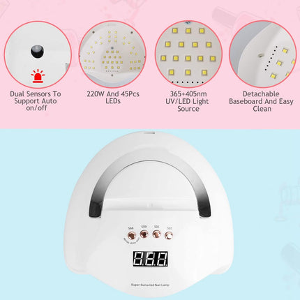 220W UV LED Nail Lamp Gel Polish Dryer