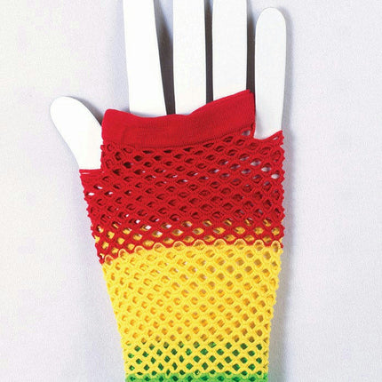 Rainbow Fishnet Adult Gloves