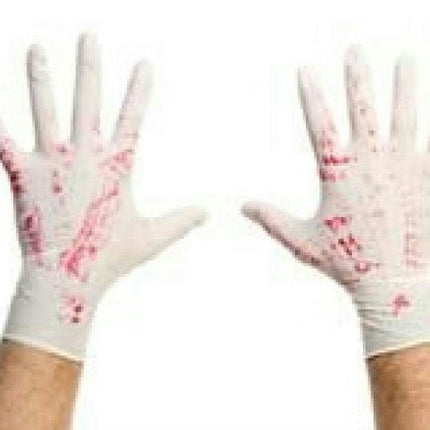 Bloody Latex Gloves Blood Stained Psycho Surgeon
