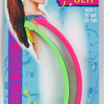 80s Banana Hair Clips Retro Accessory 2 Pack