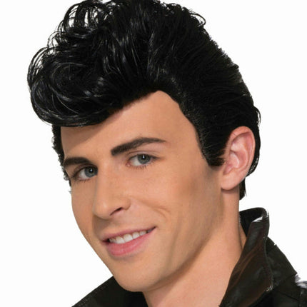 Black 50's Greaser Mens Costume Wig
