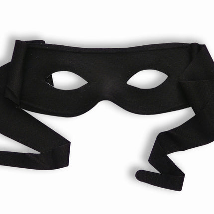 Mardi Gras Masquerade Black Bandit Super Hero Eye Mask Zorro