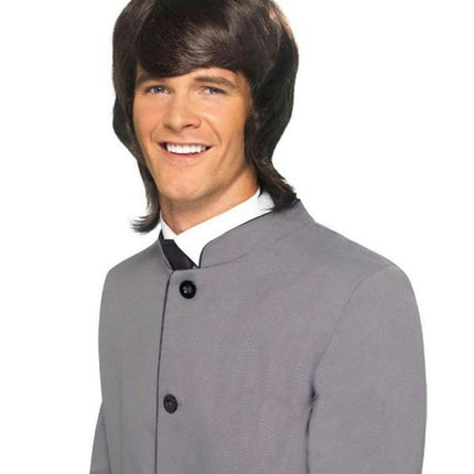 Smiffy's Men's Dark Brown 60's Male Mod Wig
