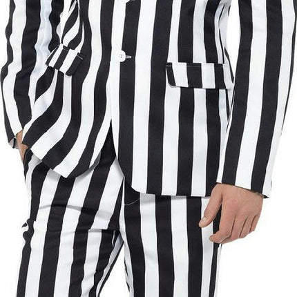 Black and White Striped Humbug Suit Costume Size XL