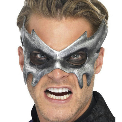 Smiffy's Men's Gray Phantom Masquerade Eye Mask