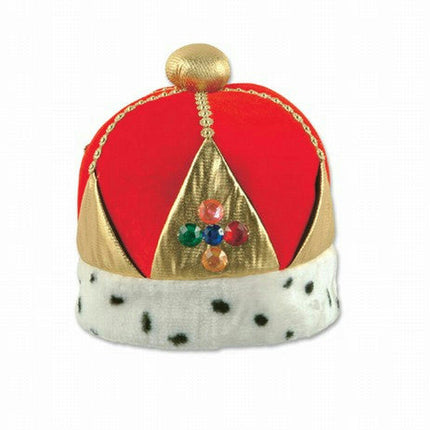 Plush Royal Imperial Queen's Crown Hat Dalmatian Trim