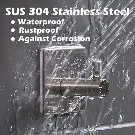 4-Pack Heavy Duty Stick Hooks – Stainless Steel, Waterproof, Wall Mount