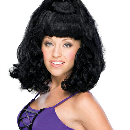 Black Curly Partial Up Do Spicy Girl Wig