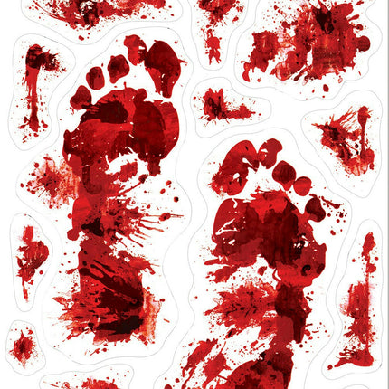 Bloody Footprints Peel 'N Place Halloween Decoration