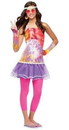 Age of Aquarius Hippie Juniors Teen Girls Costume Size 0-9