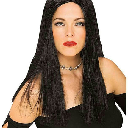 Long Black Tiffany Wig with Middle Part