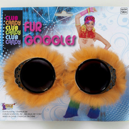 Orange Fur Goggles Aviator Goggles with Orange Faux Fur Trim