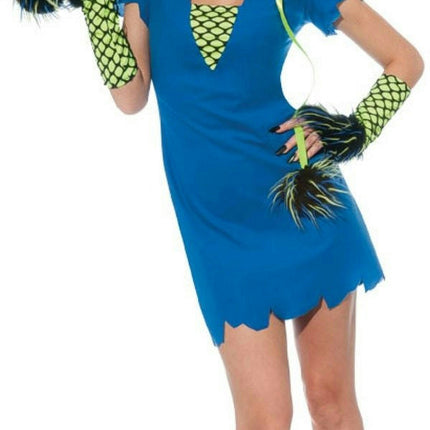 Yeti Blue Monster Sexy Adult Ladies Costume Dress and Headpiece Size Medium